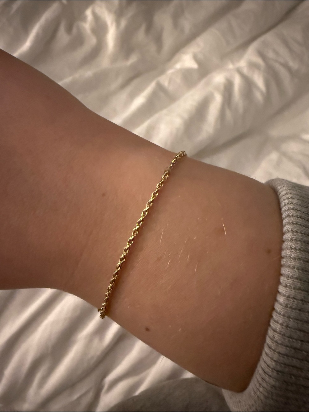 Solid 10k Gold Rope Bracelet